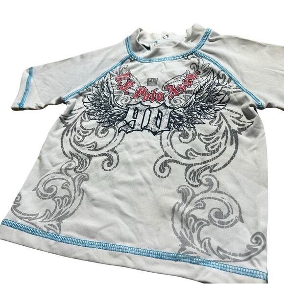 U.S. Polo Assn. Tattoo Grunge Graphic Baby Swim Tee - Picture 2 of 3